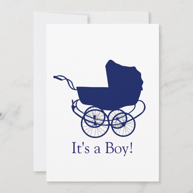 Meddelande från Retro Blue Baby Inbjudningar (Framsida)