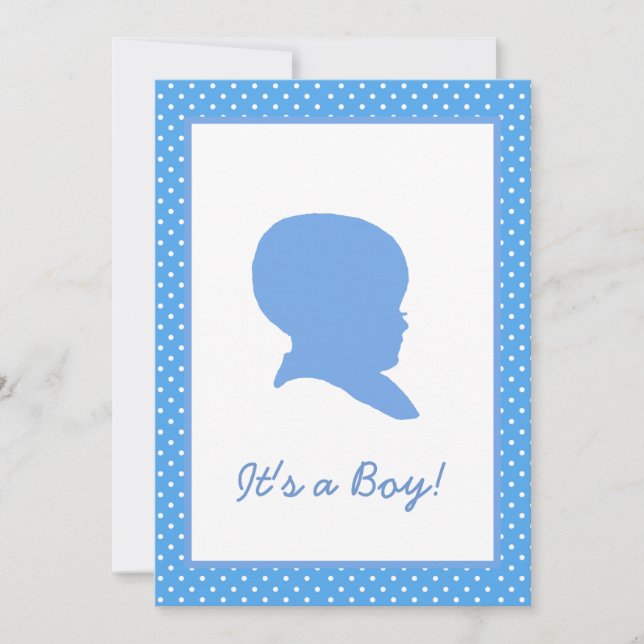 Meddelande från Retro Blue Polka Dot Baby Inbjudningar (Framsida)