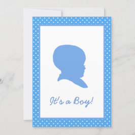 Meddelande från Retro Blue Polka Dot Baby Inbjudningar