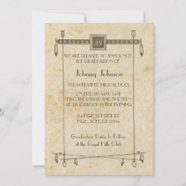 Meddelande från Retro Feather Banner Theme Student Inbjudningar