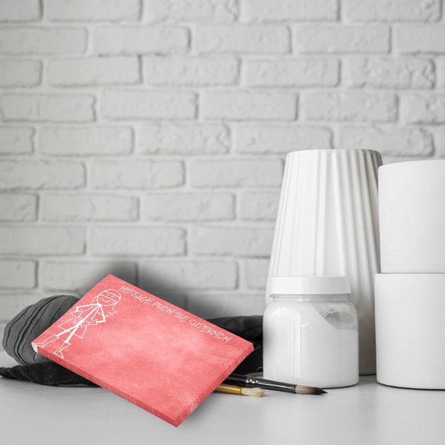 Meddelande från Röda muren Mor Mamma-Chalkboard Post-it Block (Message from Mother Mom- Chalkboard Red Wall Post-it Notes)