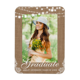 Meddelande från Rustic Burlap Ljus Snöre Studenten Magnet