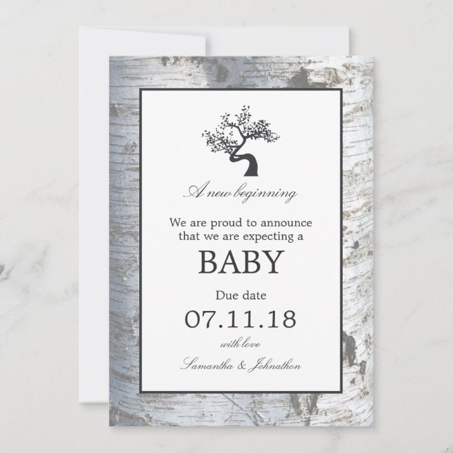 Meddelande från Rustic Silver Birch Träd Baby (Framsida)