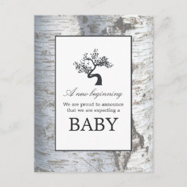 Meddelande från Rustic Silver Birch Träd Baby Vykort