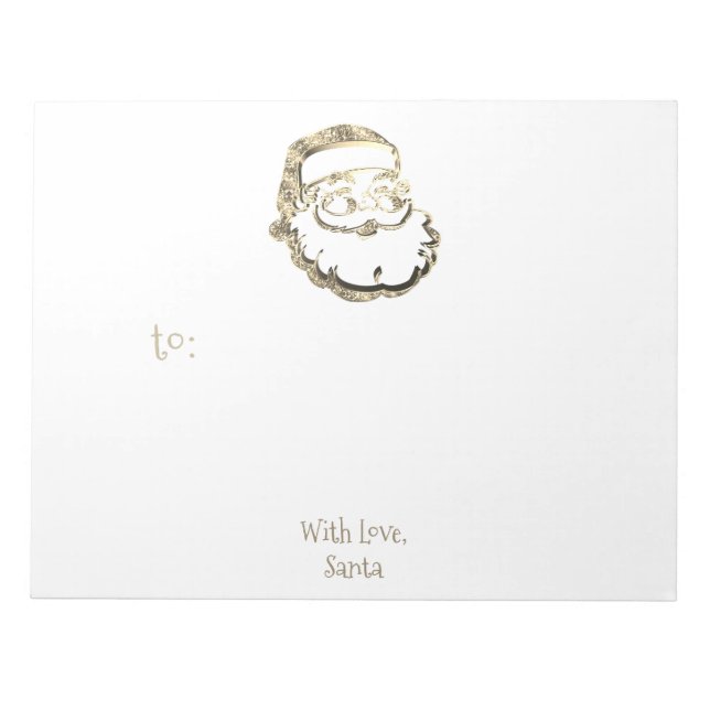 Meddelande från Santa Cute Guld och White jul Anteckningsblock (Framsida)