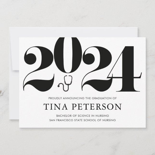 Meddelande från sjuksköterskeskolan Studenten Inbjudningar (Framsida)