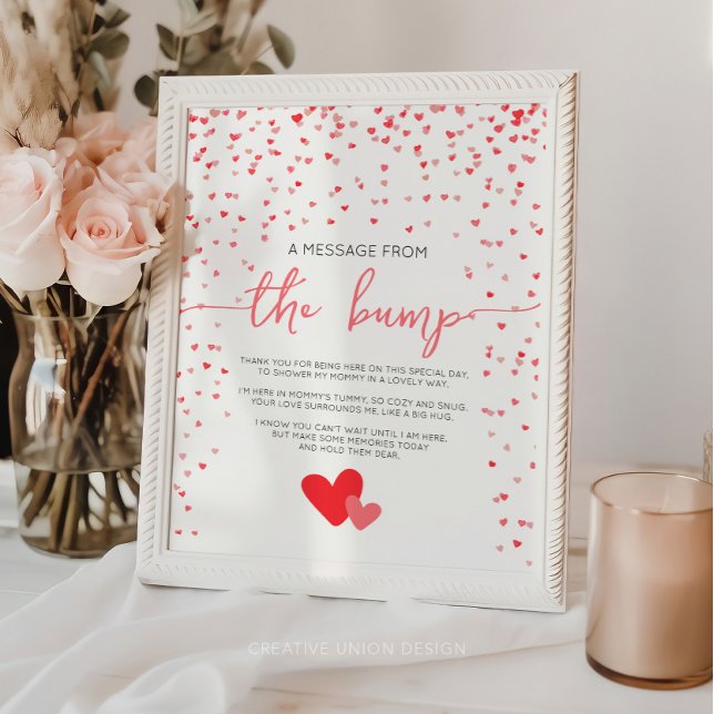 Meddelande från skrubbskyltsdekalen för babyskylte poster (little sweetheart baby shower)