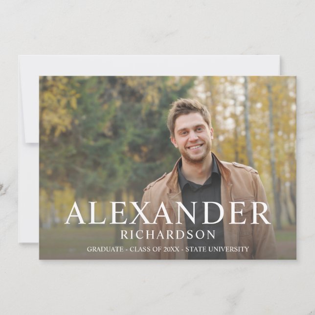 Meddelande från Stora Modet Namn Photo Studenten Inbjudningar (Framsida)