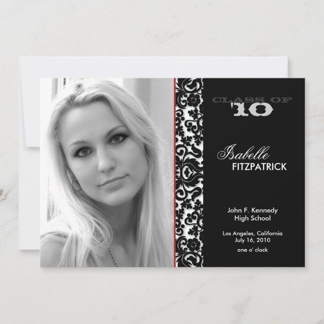 Meddelande från Studenten i Dramatic Damask 2 Inbjudningar (Framsida)