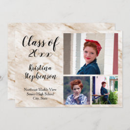 Meddelande från Tan Marble 3 Photo School Studente Inbjudningar