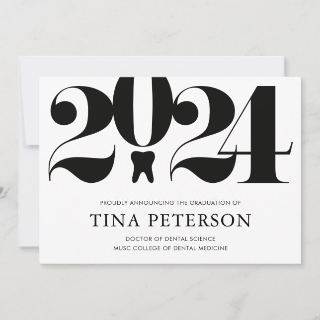 Meddelande från tandskolan Studenten Inbjudningar (Framsida)