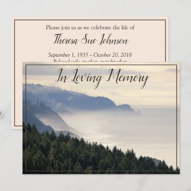 Meddelande från tjänsten för kustnära fog- och sko inbjudningar (Fram/baksida)