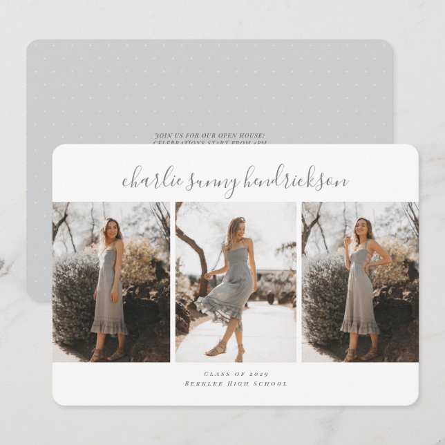 Meddelande från Triad Studenten Inbjudningar (Fram/baksida)