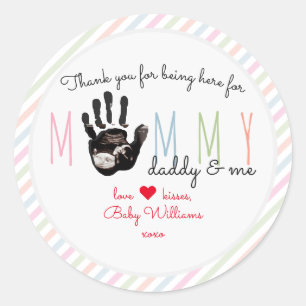 Meddelande från Ultralound Cute Baby Shower för bu Runt Klistermärke