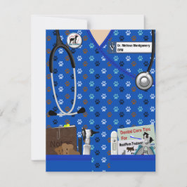 Meddelande från veterinär Student i Mönster Blue Inbjudningar