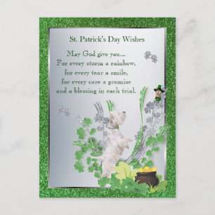Meddelande från Westie Puppy 2 St Pattys Day Andli Vykort