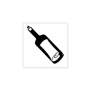 "Meddelande i en flaska" gummistämpel Stämpel