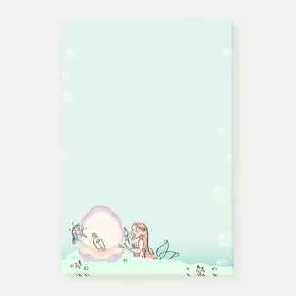 Meddelande i en Flaska-Sjöjungfru av konstnären ST Post-it Block