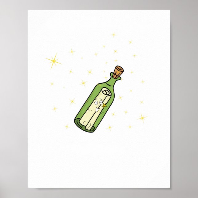 Meddelande i en flaska tema poster (Framsidan)