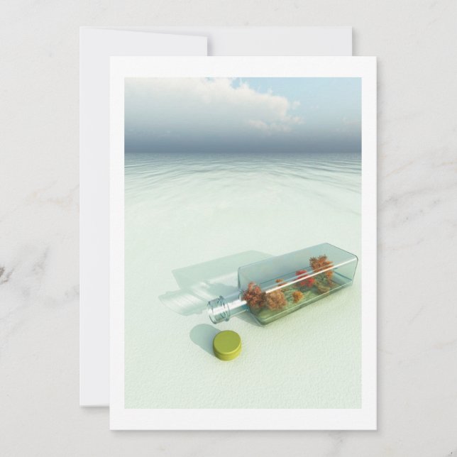 Meddelande i en flaskainbjudan inbjudningar (Framsida)