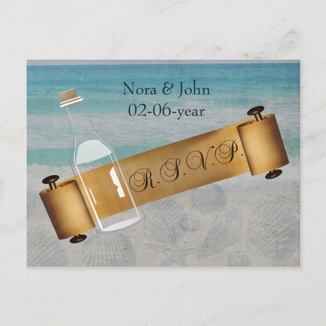 Meddelande i ett flaska Beach Wedding (Framsida)