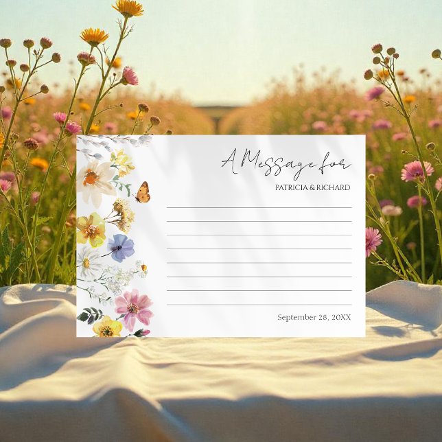 Meddelande i ett Flaska-kort | Wildblomma Boho Brö Inbjudningar (Skapare uppladdad)