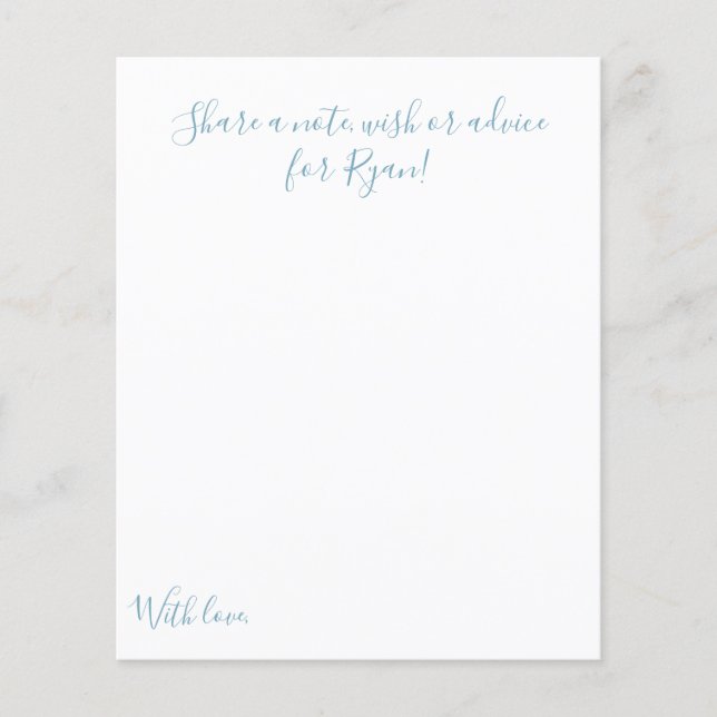 Meddelande i Flaska 1:a födelsedagen Party Keepsak Flygblad (Framsidan)