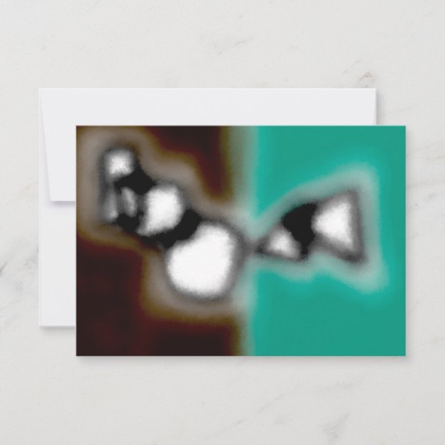 Meddelande i Flaska: Abstrakt Brown, Teal, B & W (Framsida)