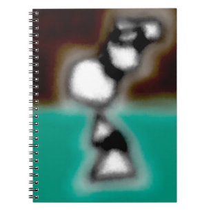 Meddelande i Flaska: Abstrakt Brown, Teal, B & W Anteckningsbok