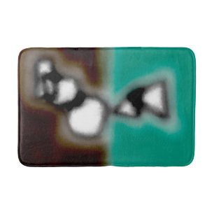 Meddelande i Flaska: Abstrakt Brown, Teal, B & W Badrumsmatta