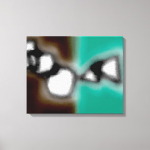 Meddelande i Flaska: Abstrakt Brown, Teal, B & W Canvastryck