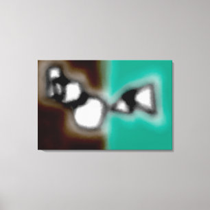 Meddelande i Flaska: Abstrakt Brown, Teal, B & W Canvastryck