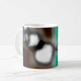 Meddelande i Flaska: Abstrakt Brown, Teal, B & W Kaffemugg