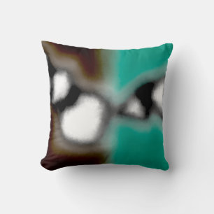 Meddelande i Flaska: Abstrakt Brown, Teal, B & W Kudde