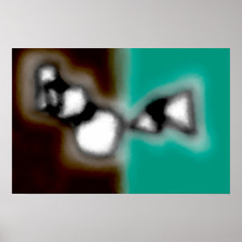 Meddelande i Flaska: Abstrakt Brown, Teal, B & W Poster