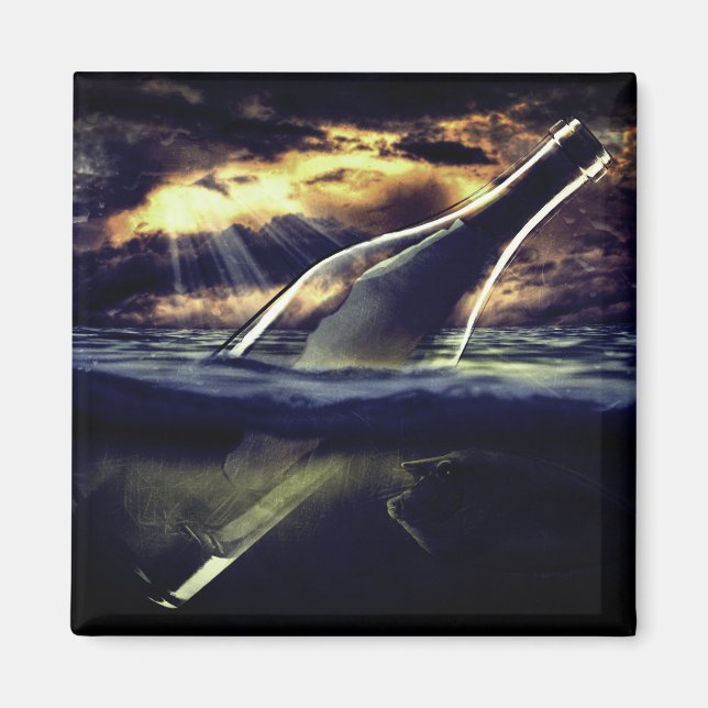 Meddelande i Flaska Magnet (Framsidan)