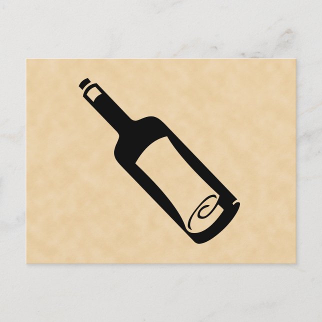 Meddelande i flaska. vykort (Framsida)