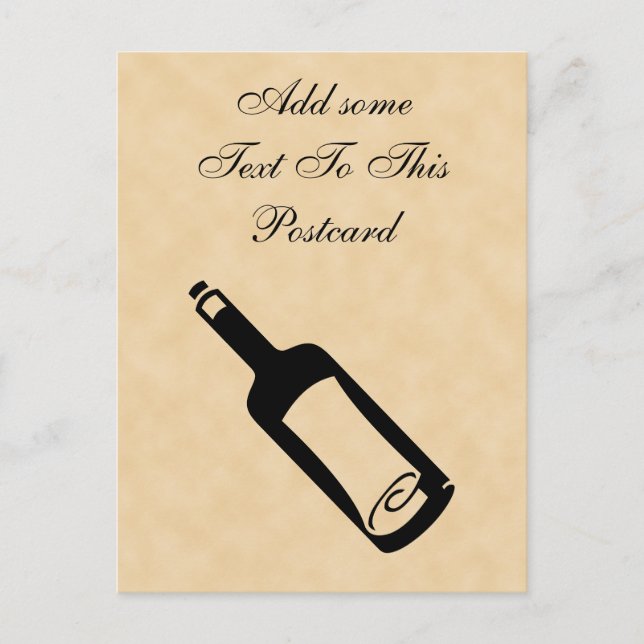 Meddelande i flaska. vykort (Framsida)