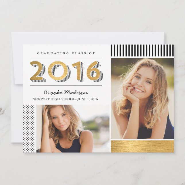 Meddelande/inbjudan till Modern Mönster Studenten Inbjudningar (Framsida)