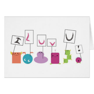 meddelande-monster hälsningskort