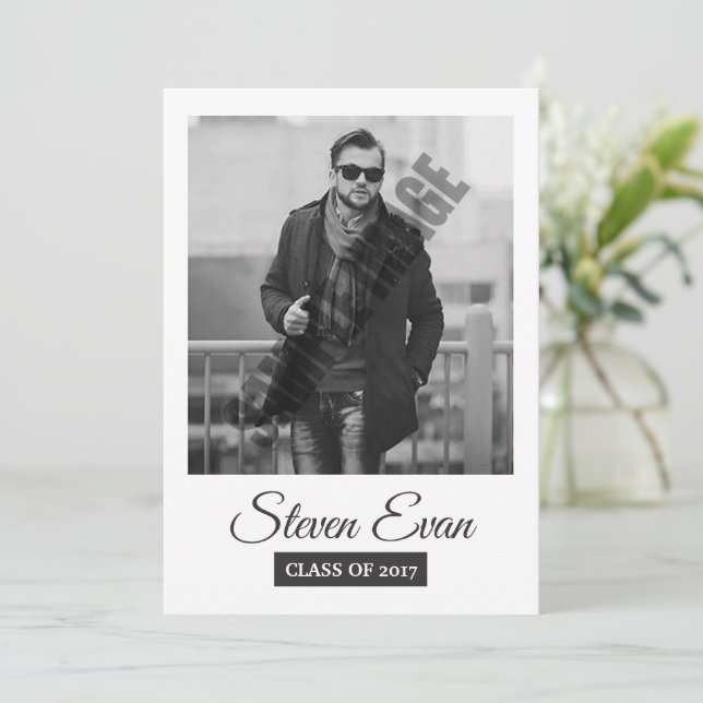 Meddelande och inbjudan till studenten (Stående Fram)