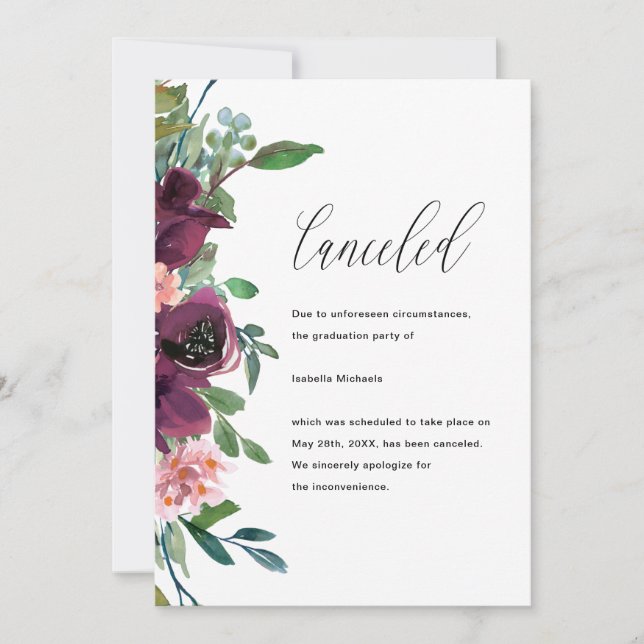 Meddelande om annullering av Studentfest för blomm (Framsida)