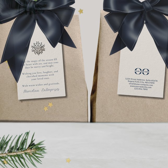 Meddelande om Anpassadet för Helgdag elegant snöfl Presentetikett (Skapare uppladdad)