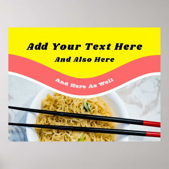 Meddelande om Anpassningsbar av  för Funny Ramen N Poster (Framsidan)