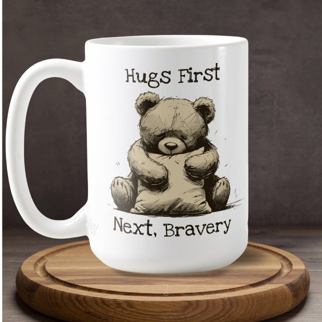 Meddelande om Anpassningsbarna Cute Nalle Hug Pill Kaffemugg (Skapare uppladdad)