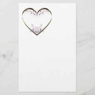 Meddelande om Anpassningsbarna Heart n Flowers Brevpapper