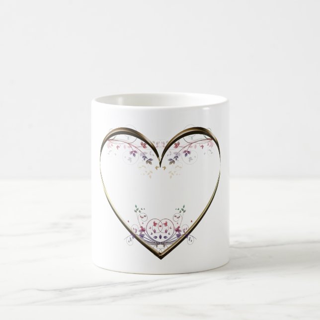 Meddelande om Anpassningsbarna Heart n Flowers Kaffemugg (Center)