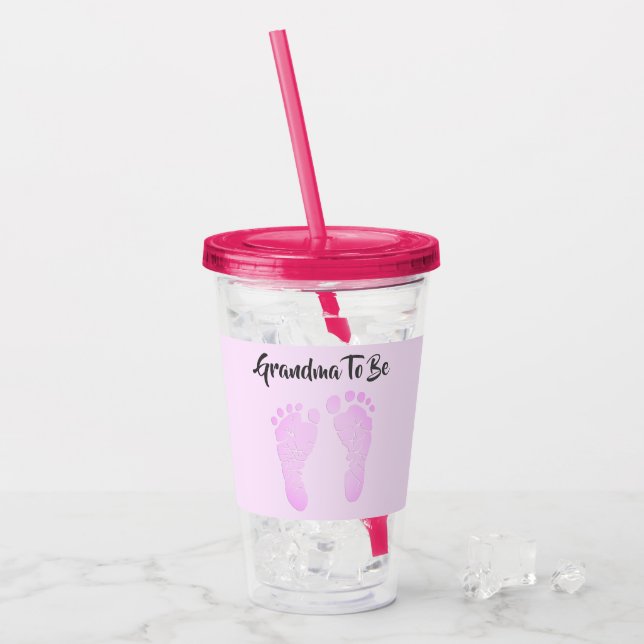Meddelande om att fotavtryck från Rosa Baby Take Away Mugg (Framsida Ice)