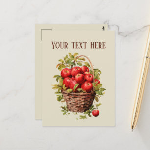 Meddelande om att lägga till frukt i Cute Apple äl Vykort