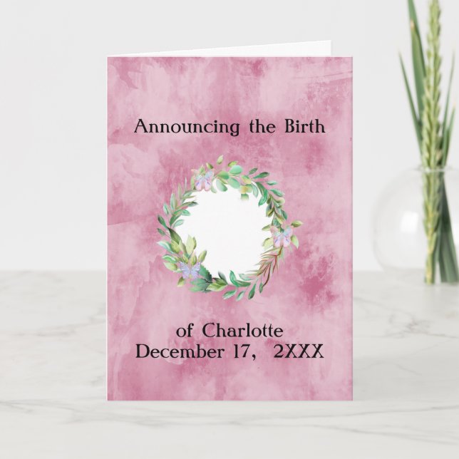 Meddelande om Baby Birth for Girl lägg till bild (Framsida)